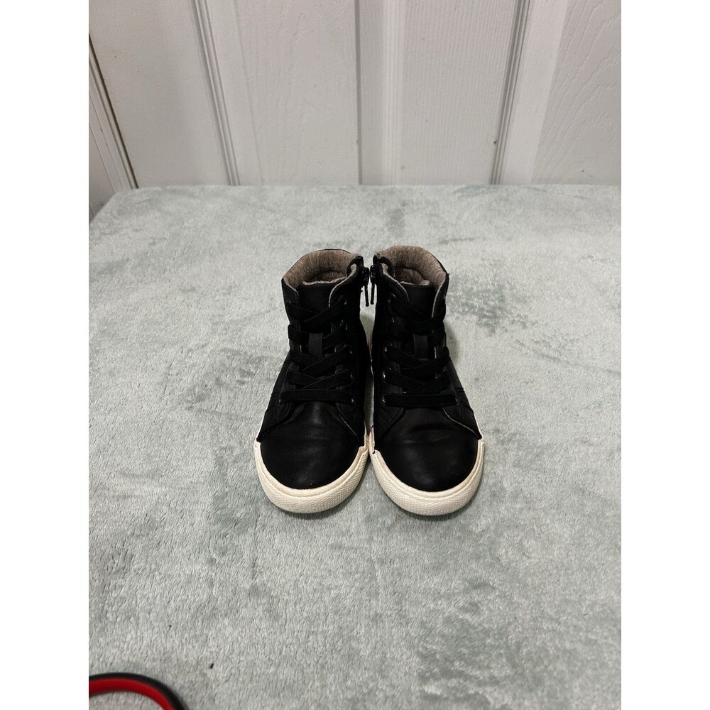 Cat & Jack High Top Sneakers Black Toddler Size 8 Side Zip